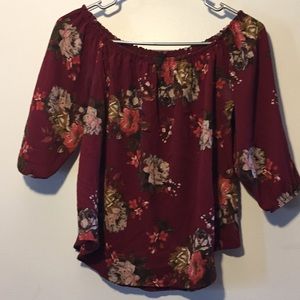 Floral quarter sleeve shirt